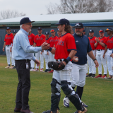 clinton with baseball team
