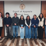 criminal justice class in front of court of appeals sign