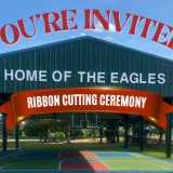athletic complex ribbon cutting graphic